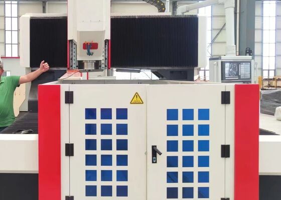 1200x1200mm সাইজ স্টিল প্লেট ফ্ল্যাঞ্জ প্রক্রিয়াকরণ CNC ড্রিলিং ট্যাপিং মেশিন 18mm T-স্লট প্রস্থ